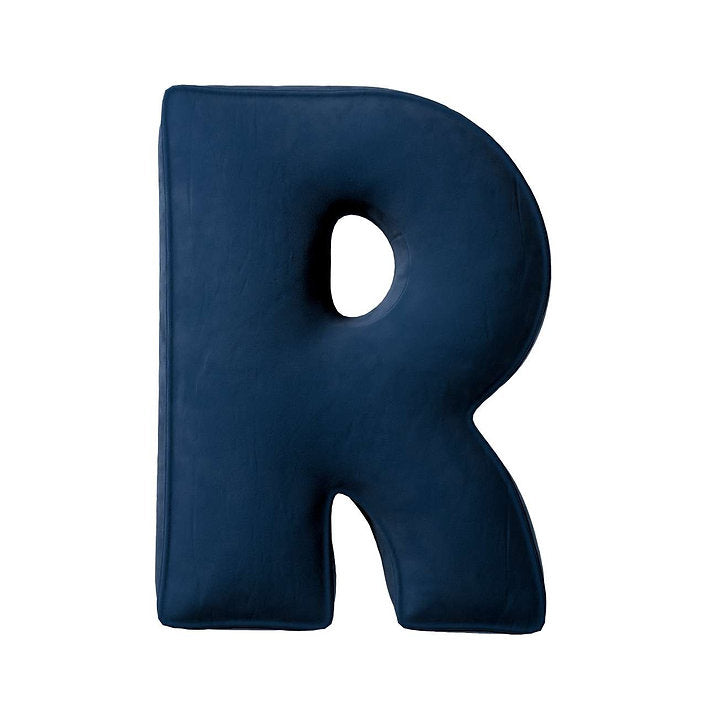 Coussin lettre en velours - R (différentes couleurs)