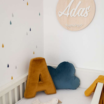 Velvet Letter Cushion - N (Various Colours)