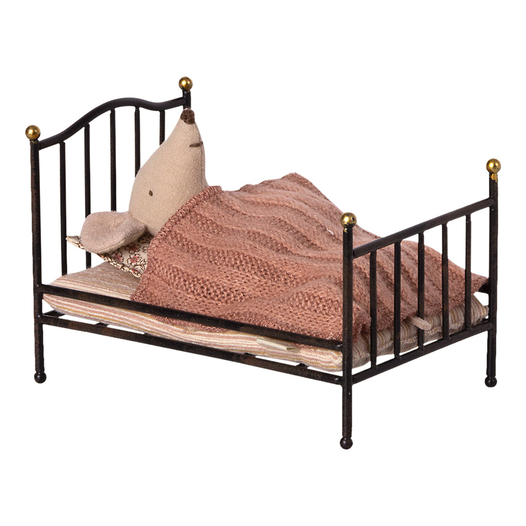 Maileg Vintage Mouse Bed - Anthracite