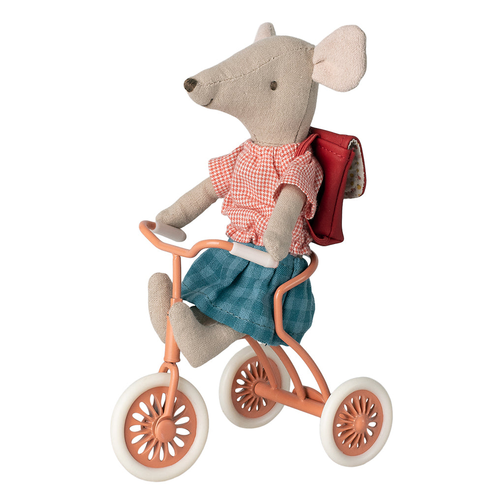 Maileg Tricycle Big Sister Mouse With Bag - Red