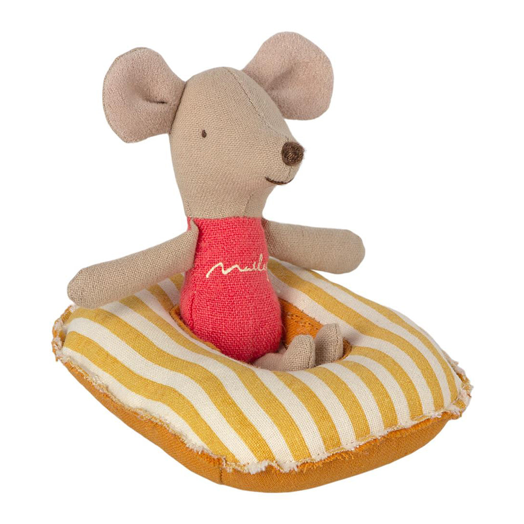 Maileg Rubber Boat - Yellow Stripe