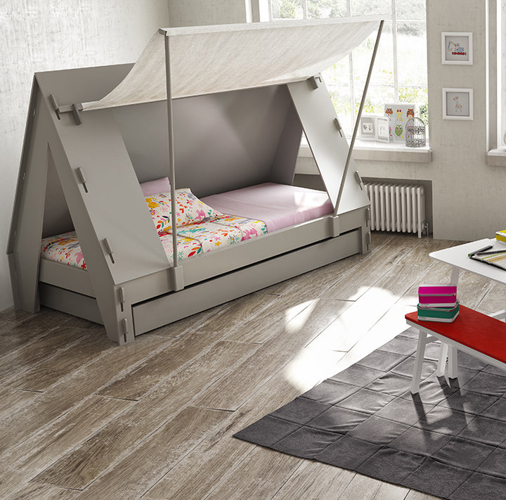 Tente de camping Mathy By Bols pour enfant avec lit simple - Laque colorée (plus de 20 couleurs)