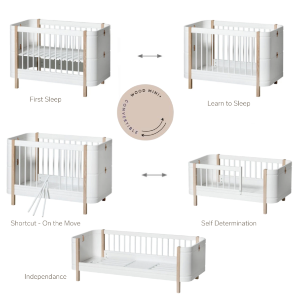 Oliver Furniture Wood Mini+ Cot Bed (0-9yrs) - White