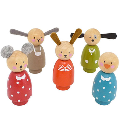 Moulin Roty La Grande Famille 5pcs Wooden Doll Set