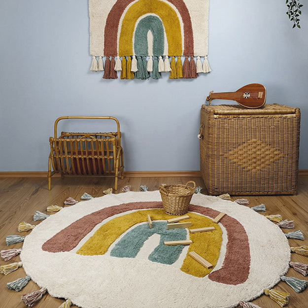 Tapis en coton - Arc-en-ciel rond