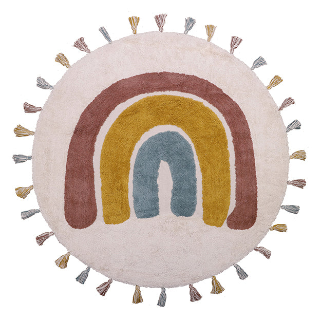 Tapis en coton - Arc-en-ciel rond