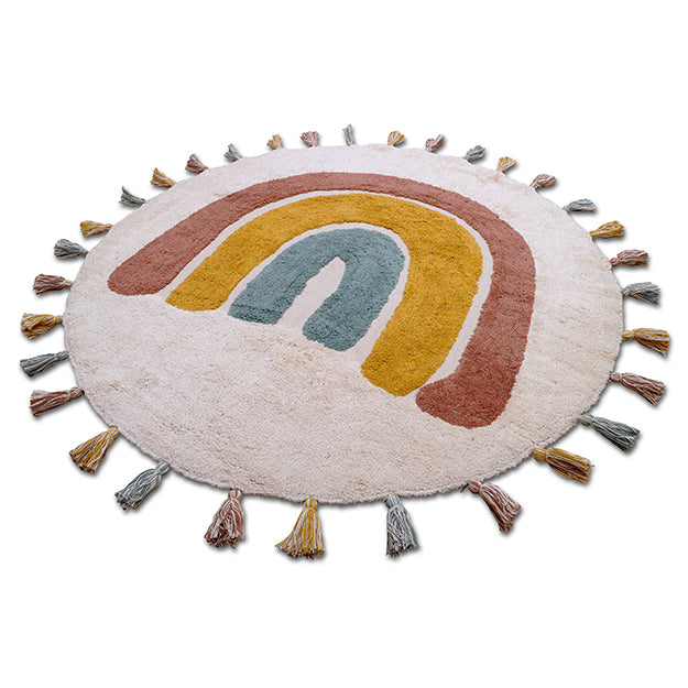 Tapis en coton - Arc-en-ciel rond