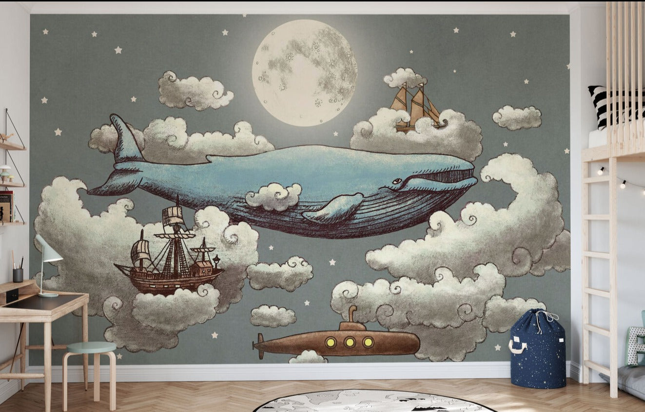 Kids Custom Wall Mural - Ocean Sky