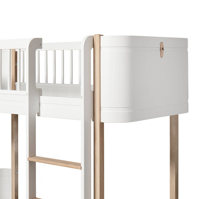 Oliver Furniture Mini+ Low Loft Bed - White/Oak
