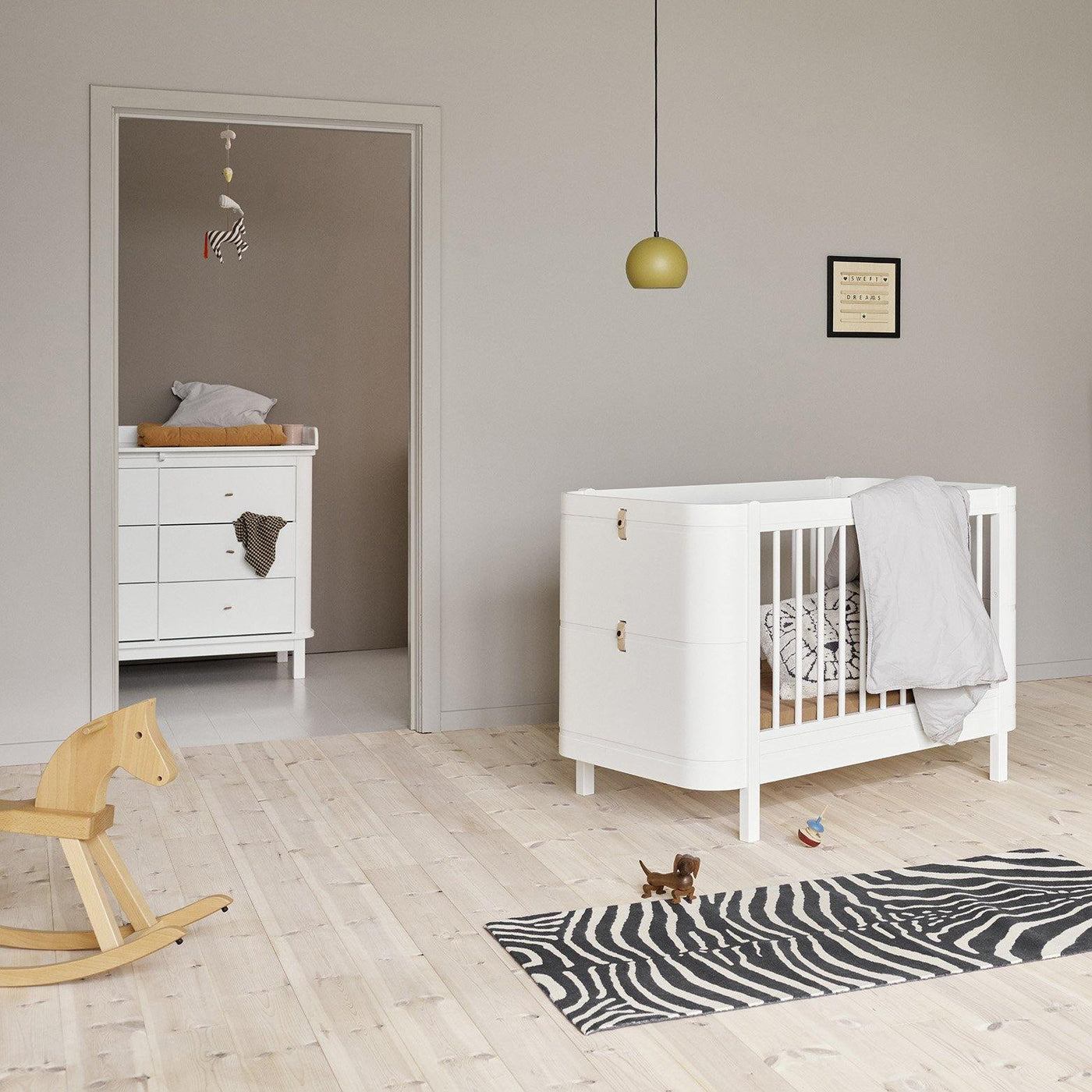 Oliver Furniture Wood Mini+ Cot Bed (0-9yrs) - White