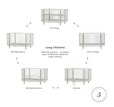 Oliver Furniture Wood Cot - White/Oak