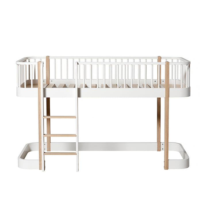 Lit mezzanine bas en bois Oliver Furniture - Blanc/chêne