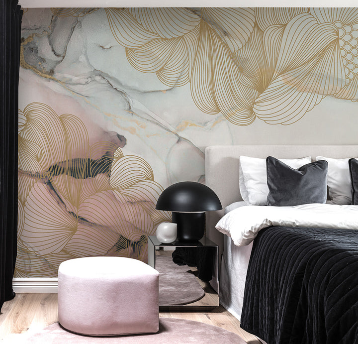 Individuelles Wandbild für Kinder – Opulenz, rosa Marmor