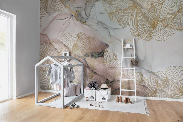 Individuelles Wandbild für Kinder – Opulenz, rosa Marmor