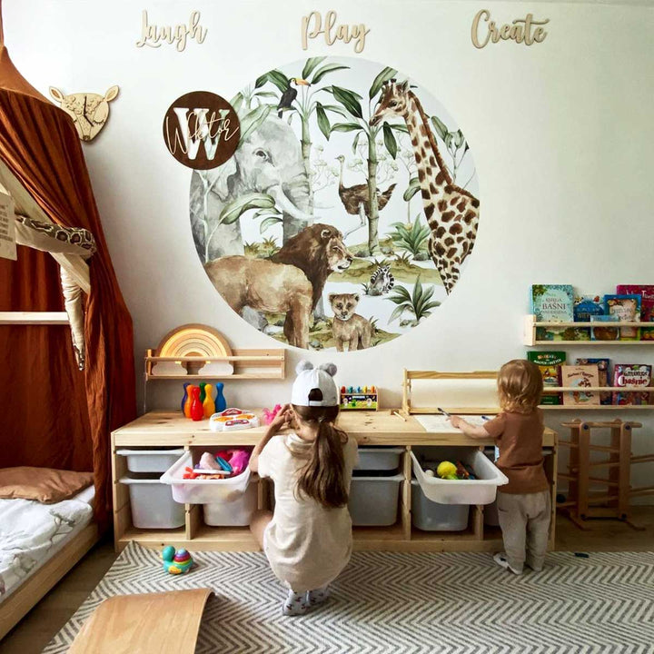 Sticker mural Savanna World en cercle