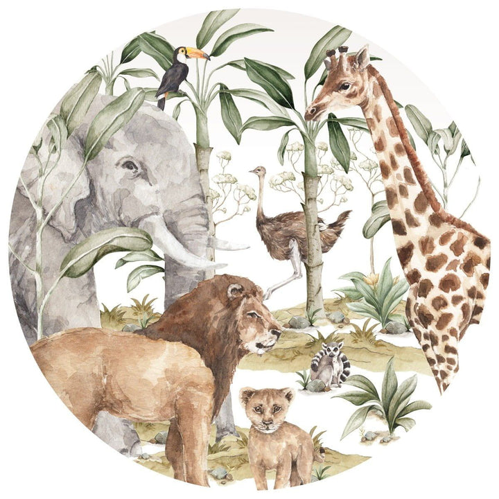 Sticker mural Savanna World en cercle