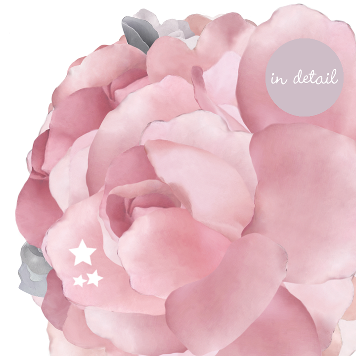 Autocollants muraux pivoines et papillons - Lot de 6