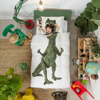 Snurk Green Dino Organic Bedding Set
