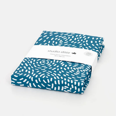 Fitted Single Sheet Flow Blue - 90 x 200 cm