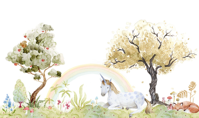 Kids Custom Wall Mural - Unicorn Dream Rainbow