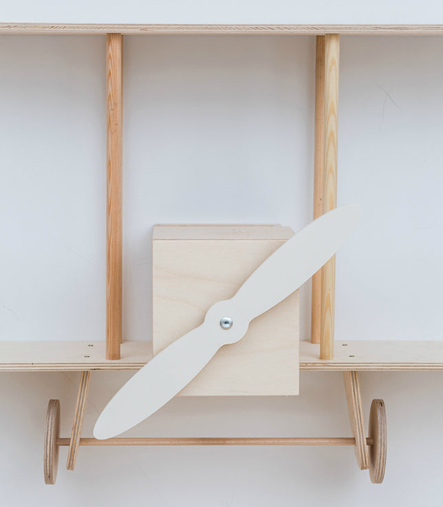 Up Warsaw Airplane Wooden Shelf - Natural