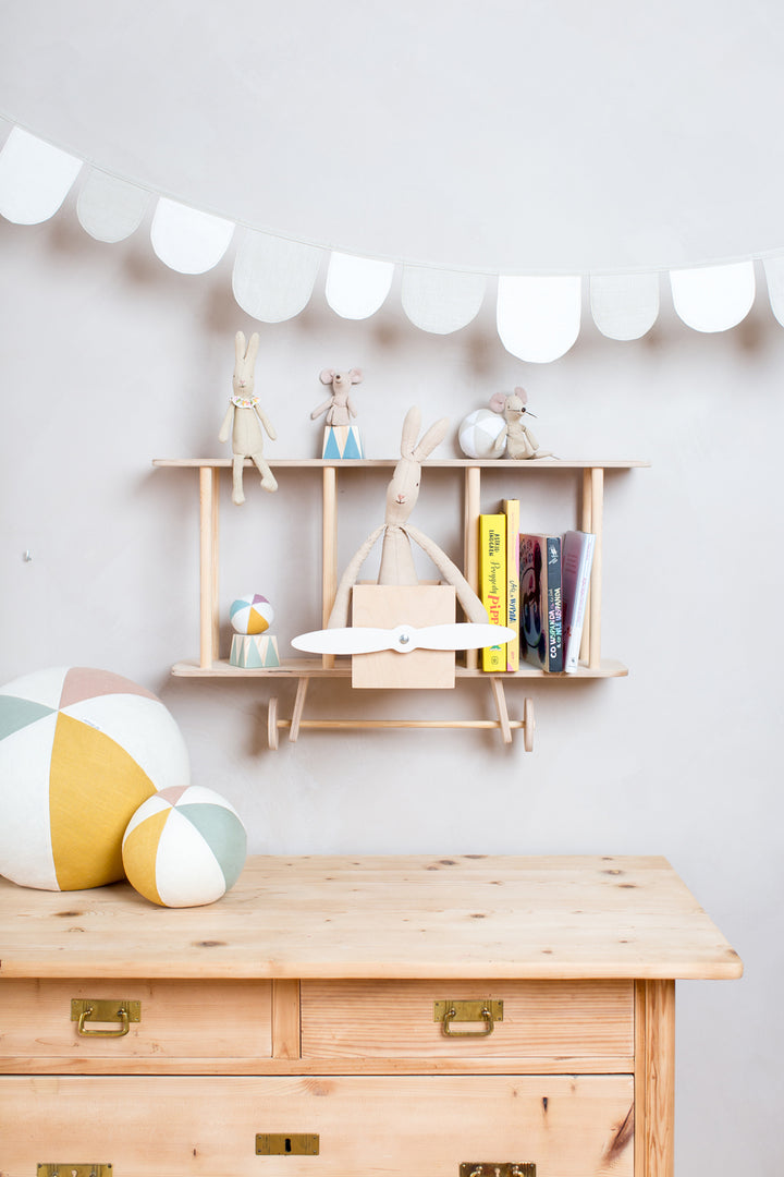 Up Warsaw Airplane Wooden Shelf - Natural