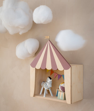 Up Warsaw Circus Wooden Shelf - Dusty Pink