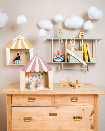 Up Warsaw Circus Wooden Shelf - Dusty Pink