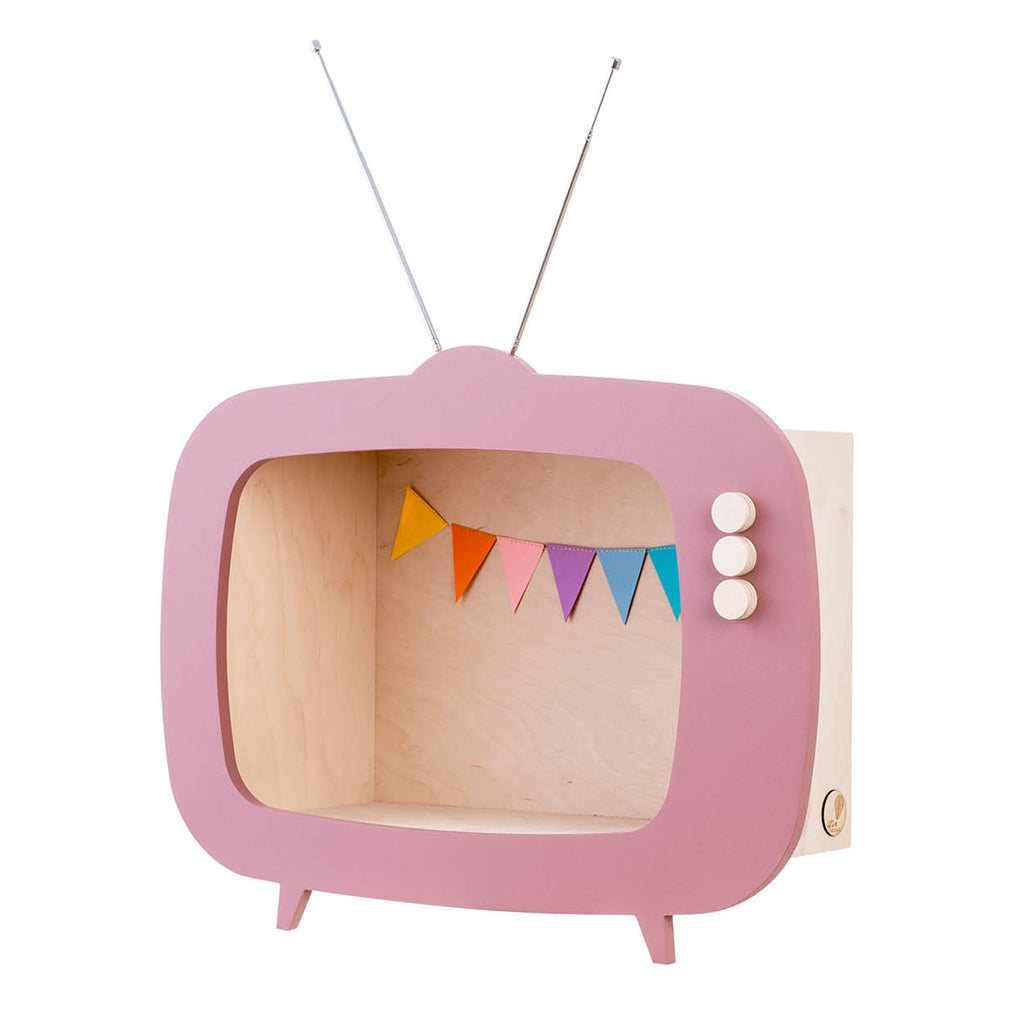 Up Warsaw Kids TV Wooden Shelf - Dusty Pink