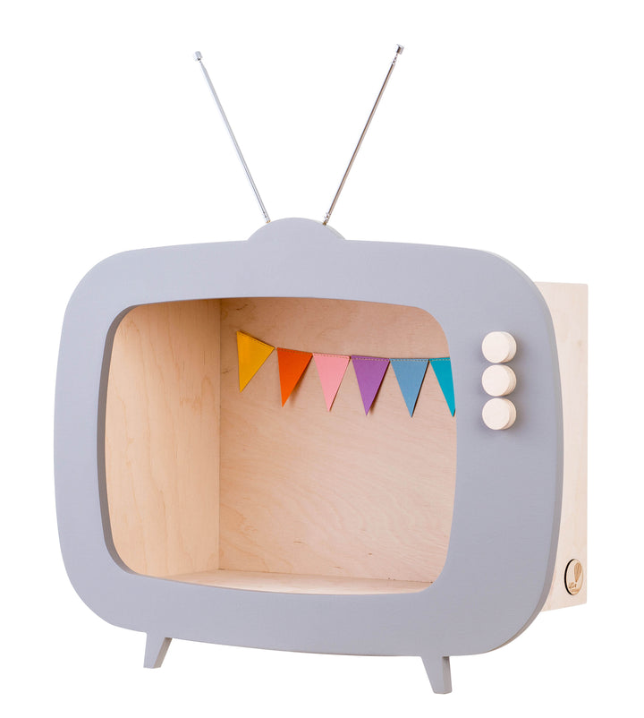 Étagère TV en bois pour enfants Up Warsaw - Gris poudré
