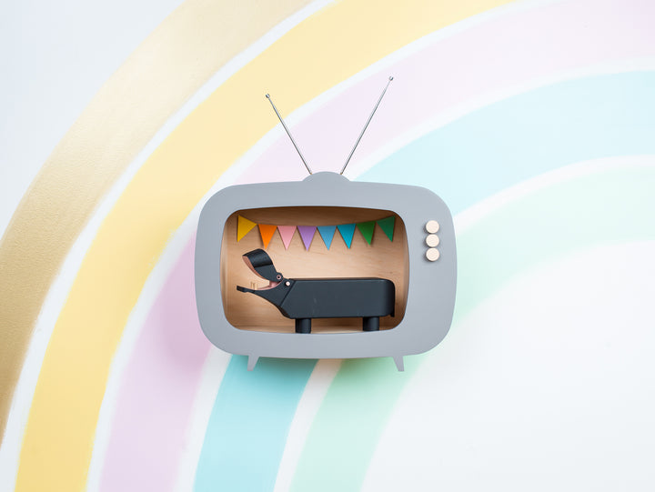 Étagère TV en bois pour enfants Up Warsaw - Gris poudré