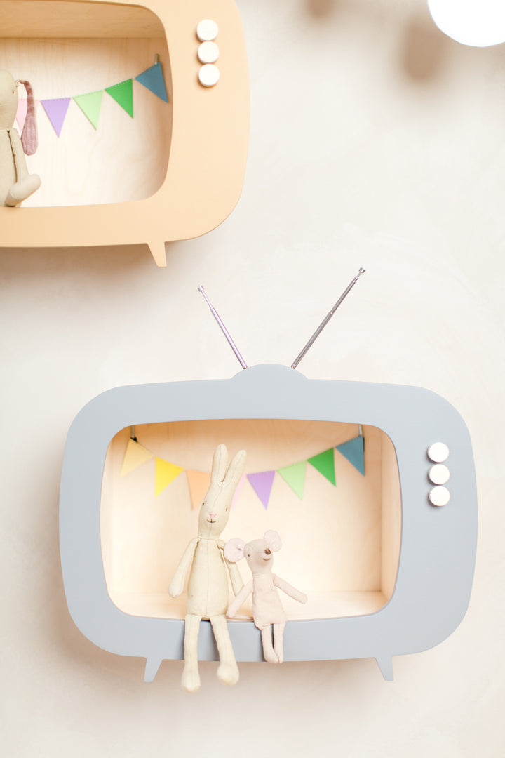 Étagère TV en bois pour enfants Up Warsaw - Gris poudré