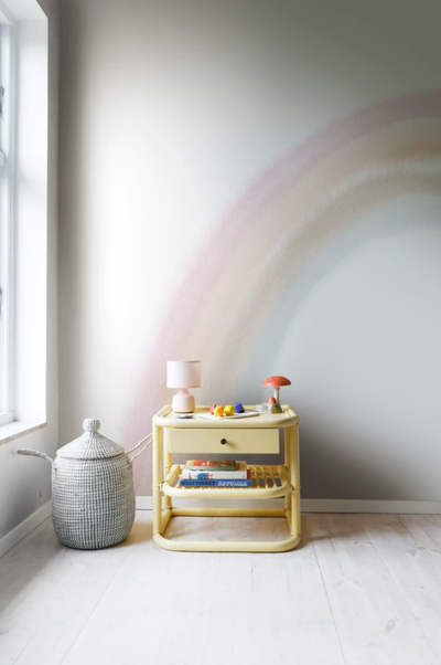 Kids Custom Wall Mural -  Pastel Rainbow