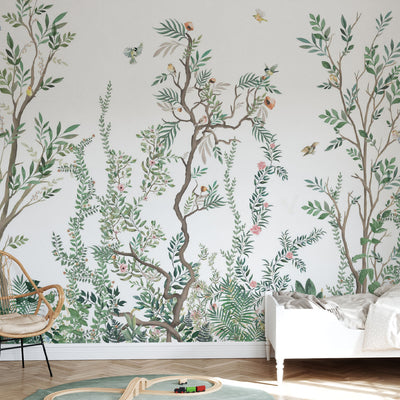 Kids Custom Wall Mural - Woodland Birds