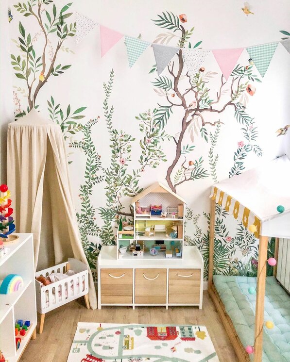 Benutzerdefinierte Wandbild für Kinder - Waldvögel