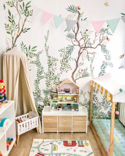 Kids Custom Wall Mural - Woodland Birds