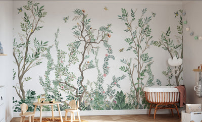 Kids Custom Wall Mural - Woodland Birds