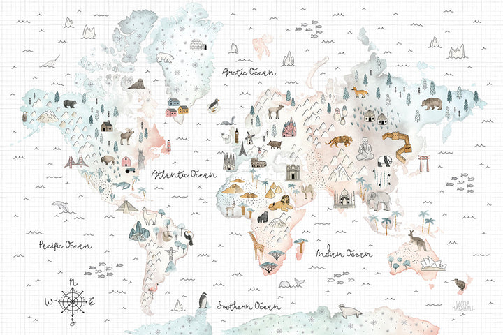 Papier peint personnalisé pour enfants – Voyagez à travers le monde