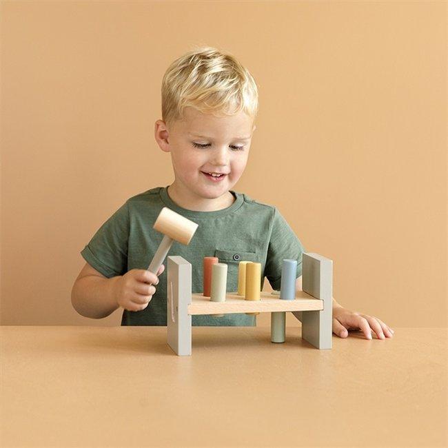 Little Dutch Little Goose Pounding Bench - Olive
